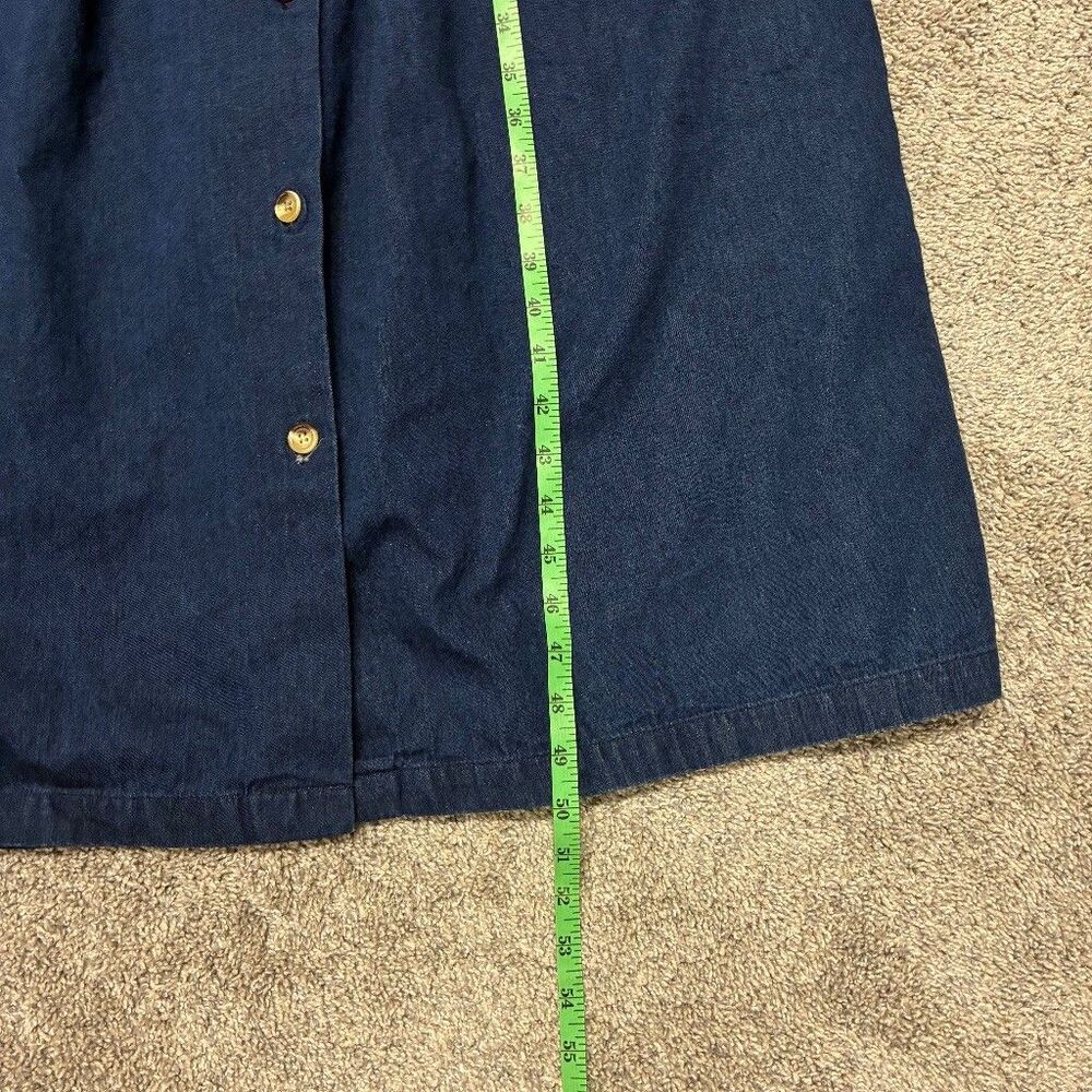 VTG Lands End 90s Denim Midi Dress Size 8 Blue USA Cottagecore Western Prarie - Picture 11 of 11